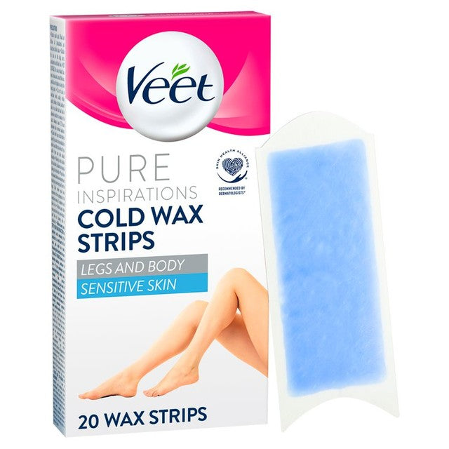 Veet Cold Wax Strips for legs, 20 strips (British brand)