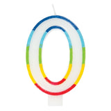 Unique Party Number 0 Rainbow Candle, imported from the UK