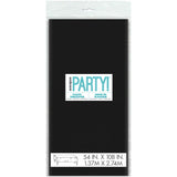 Unique Party Halloween Black Plastic Table Cover 213cm x 137cm