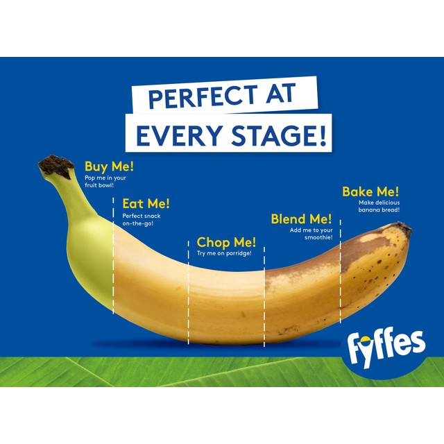 Fyffes Rainforest Alliance certified Fresh Bananas 5 Pack Bag - British product