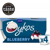 Oykos Blueberry Greek Style Yoghurt 4x110g, imported from the UK