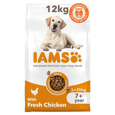 Iams Advanced Nutrition Senior Large Breed Dog Food with Fresh Chicken 12kg