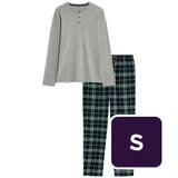 M&S Cotton Pyjama Set Grey Pyjamas S