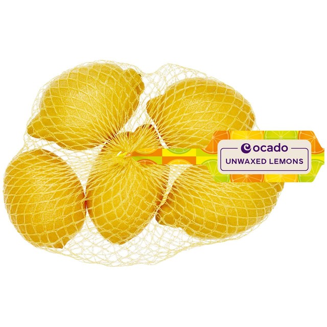 Ocado unwaxed lemons pack of 5, imported from the UK