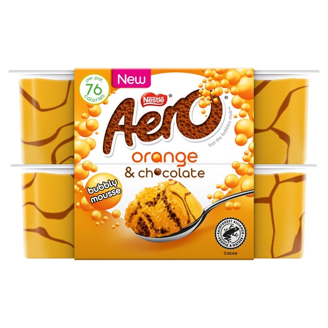 Aero orange chocolate mousse dessert 4 x 58g pots - British product