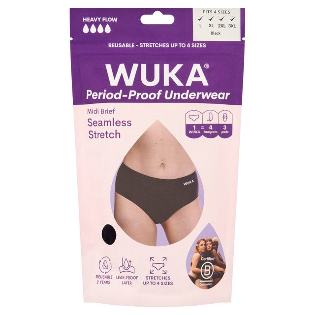 WUKA period pants midi brief heavy flow size XL-4XL (British brand)