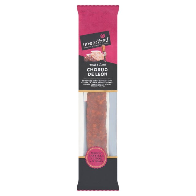 Unearthed Chorizo De Leon mild and sweet Spanish chorizo 180g (British brand)