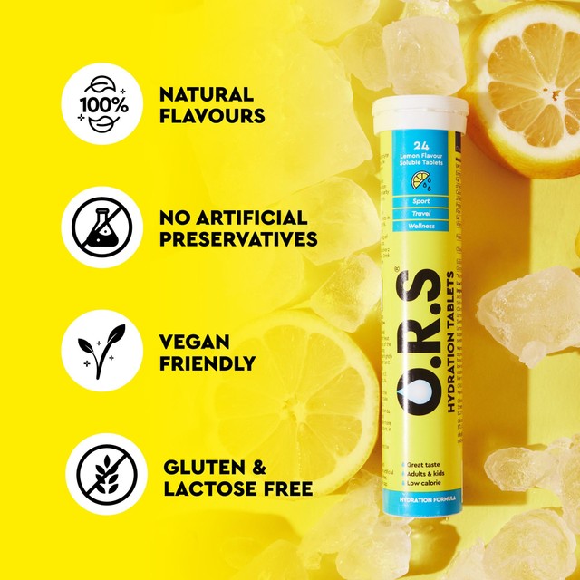 O.R.S Hydration Tablets Lemon 24 Pack, imported from the UK