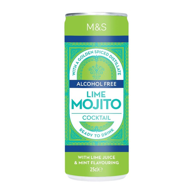 M&S lime mojito canned cocktail 250ml, imported from the UK