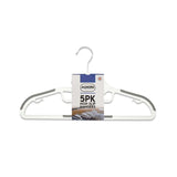 Addis non-slip plastic clothes hangers white and grey pack of 5, imported from the UK