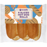 Ocado Sliced Hot Dog Rolls 6 per pack