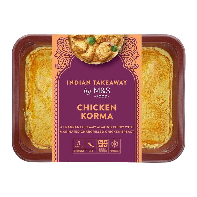 M&S chicken korma ready meal 400g, imported from the UK
