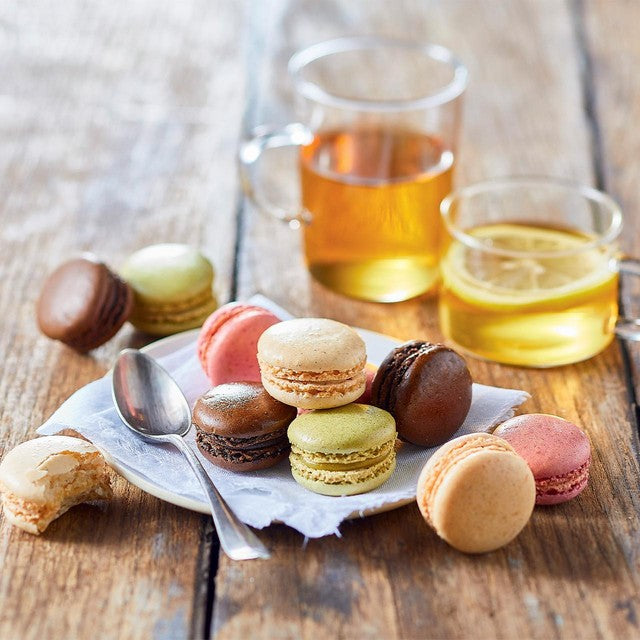 Picard assorted flavours macarons 16 pack, imported from the UK
