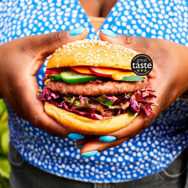 Moving Mountains Plant-Based Sausage Burger 227g, imported from the UK
