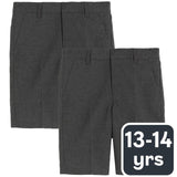 M&S Boys Slim Leg School Shorts 2 Pack, 13-14 Years, Grey