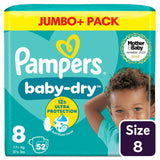Pampers Baby-Dry nappies Size 8 Jumbo+ Pack, imported from the UK