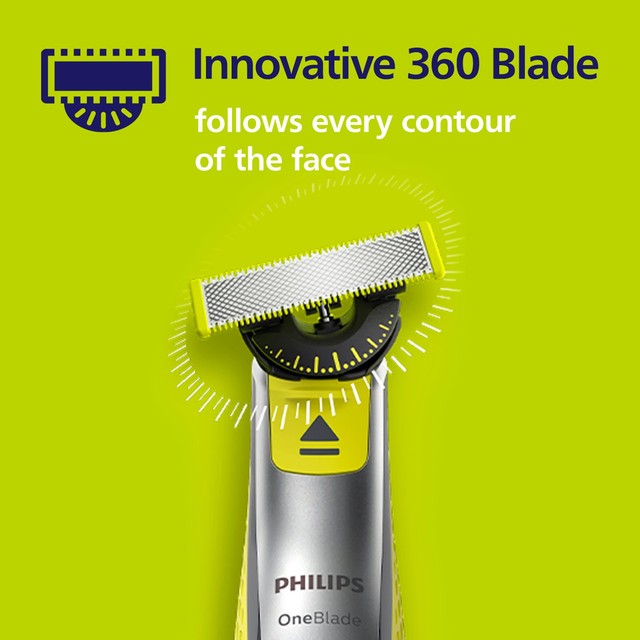 Philips OneBlade 360 Flex replacement blade, imported from the UK