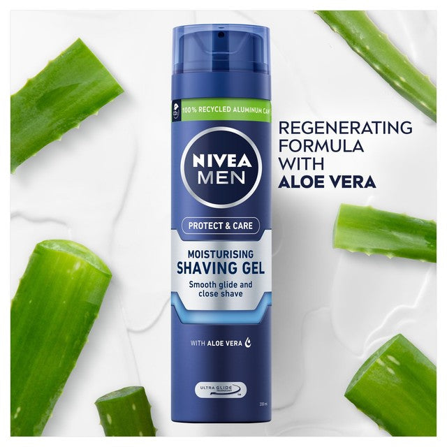 Nivea Men Protect & Care Moisturising Shaving Gel 200ml, imported from the UK