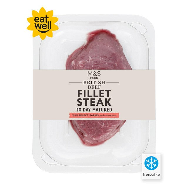 M&S 10 Day Matured Beef Fillet Steak 190g, imported from the UK