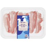 Ocado British pork belly slices rindless and boneless 500g, imported from the UK