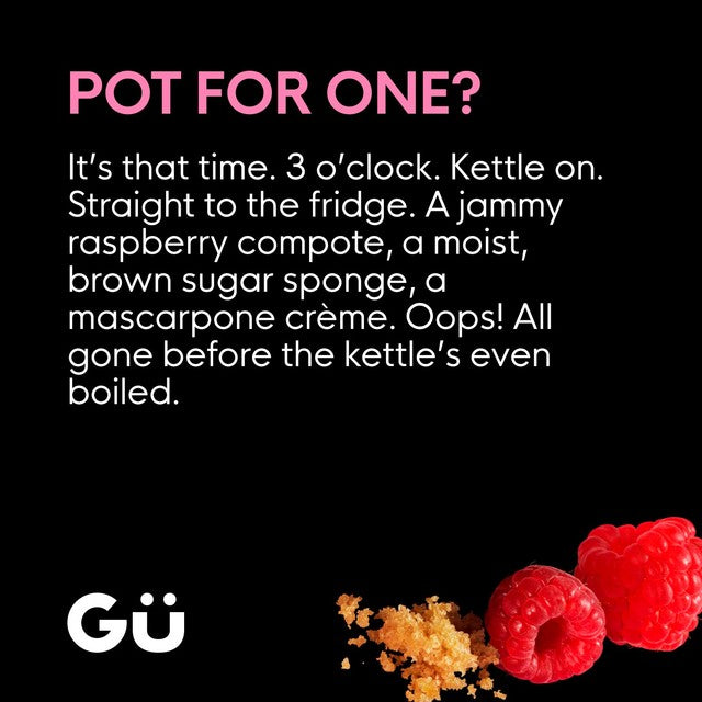 Gu sponge cake dessert pots with raspberry compote 2x74g, UK version
