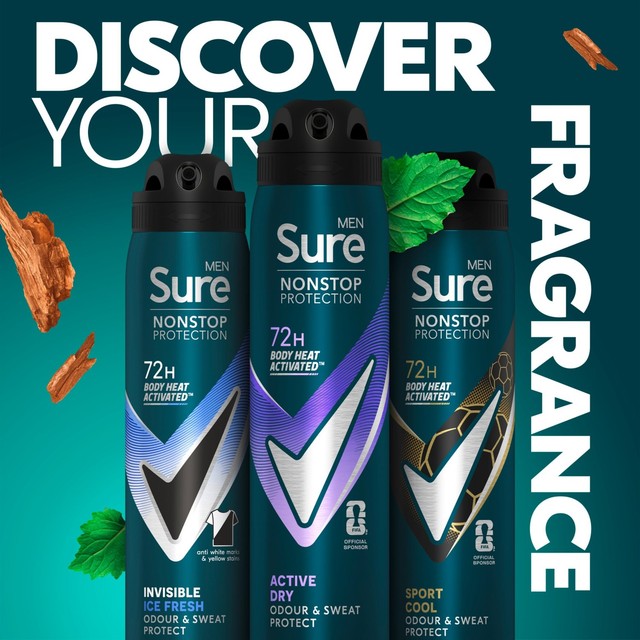 Sure Men 72hr Anti-Perspirant Deodorant Spray 250ml (British brand)