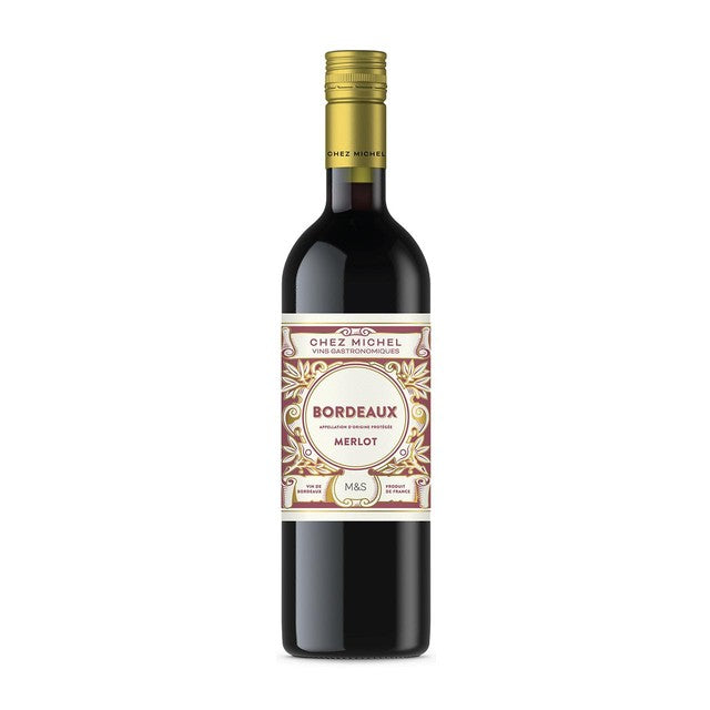 M&S Bordeaux Merlot red wine 75cl, imported from the UK
