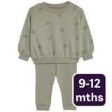 M&S Khaki Leggings Outfit Baby Clothing Set 9-12 Months
