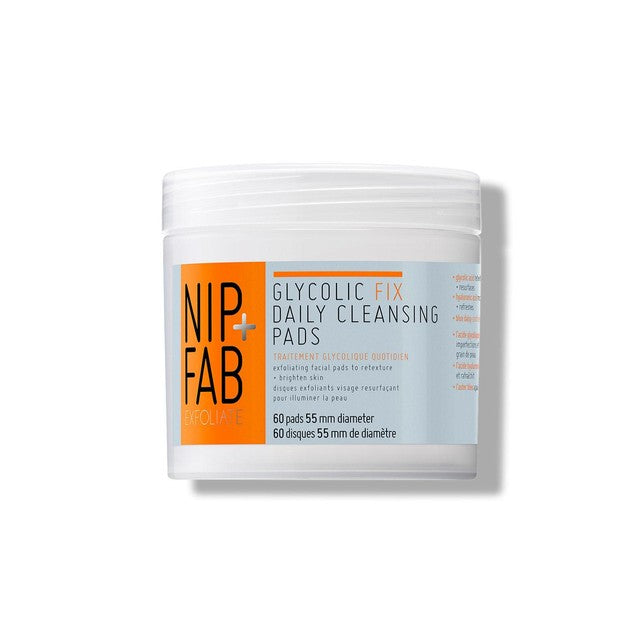 Nip+Fab Glycolic Exfoliating Pads 60 pads, imported from the UK