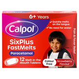Calpol SixPlus Fastmelts Strawberry Pain and Fever Relief Tablets 12 Tablets