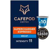 CafePod Decaf Supercharger Espresso Nespresso Compatible Coffee Pods 10 Pack