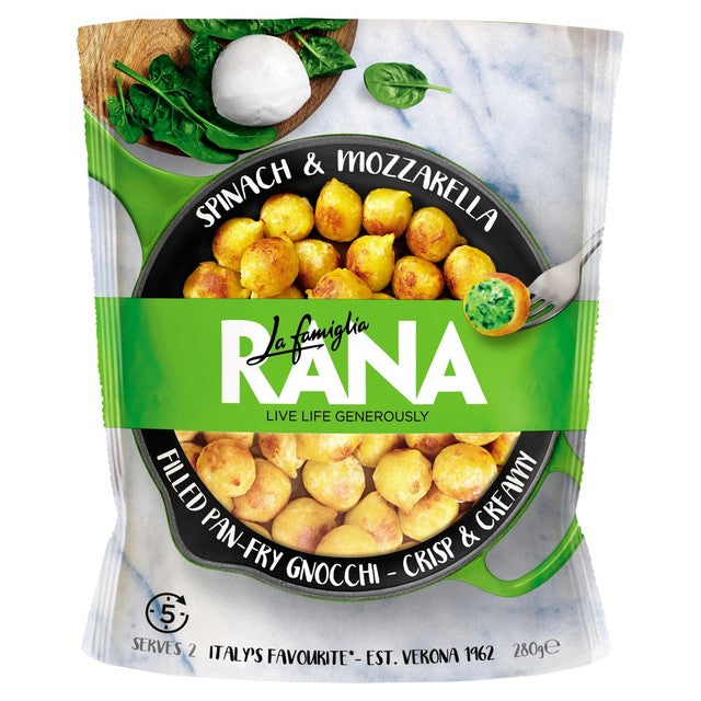 Rana filled pan-fry gnocchi spinach and mozzarella 280g, UK version