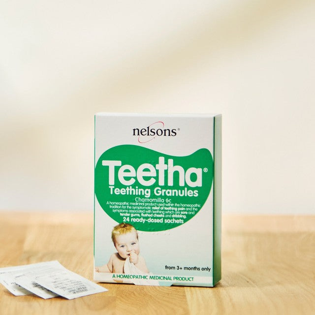 Nelsons Teetha Teething Granules 24 sachets, imported from the UK