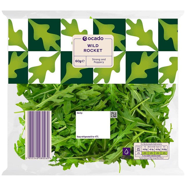 Ocado washed wild rocket 60g, imported from the UK