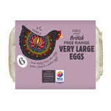 M&S free range very large eggs 6 pack, imported from the UK