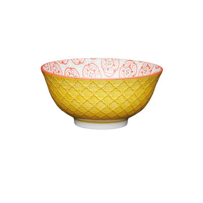 KitchenCraft Bright Yellow Floral Ceramic Tapas Bowls 16cm
