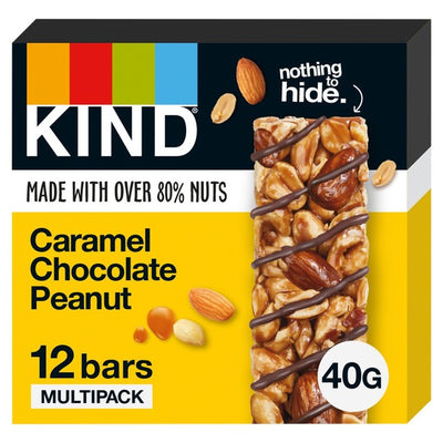 KIND Caramel Chocolate Peanut Snack Bars 12 x 40g