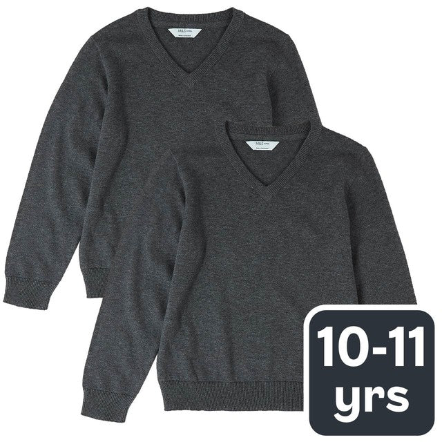 M&S children's cotton jumper in grey size 10-11 years imported from the UK