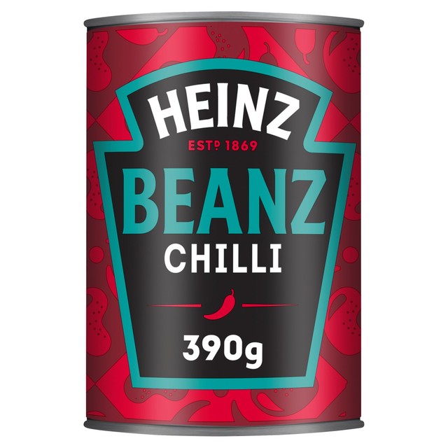 Heinz chilli baked beans 390g, UK version