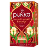 Pukka Turmeric Ginger Orange tea bags x20, imported from the UK