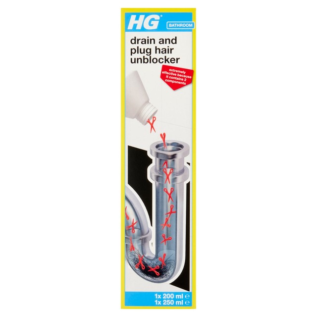 HG Hair Drain Unblocker 2-Bottle Pack 450ml, UK version
