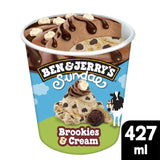 Ben & Jerry's Brookies & Cream Sundae ice cream tub 427ml - British product