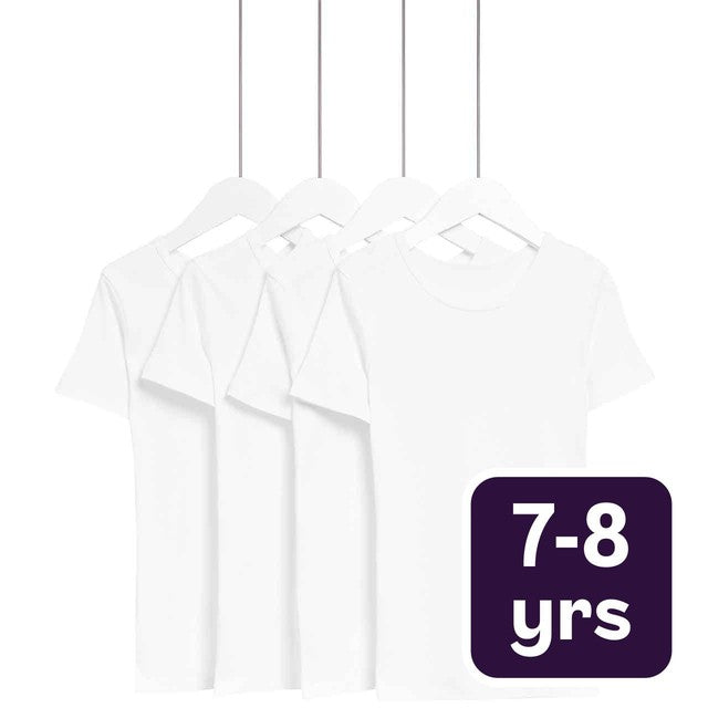 M&S cotton vests white 7-8 Y, imported from the UK