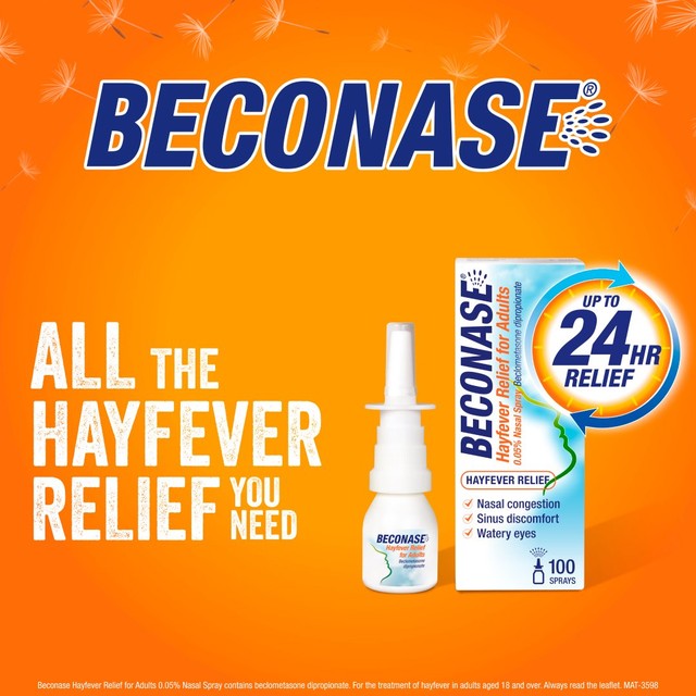 Beconase hayfever relief nasal spray for adults - British product