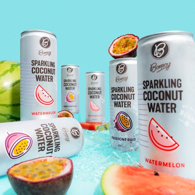 Bonsoy sparkling coconut water with watermelon 250ml - British product