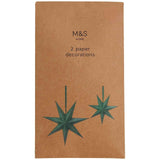 M&S green paper star Christmas decorations, imported from the UK