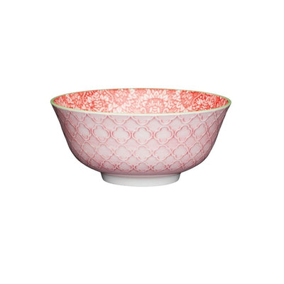KitchenCraft Red and Pink Victorian Style Print Ceramic Bowls