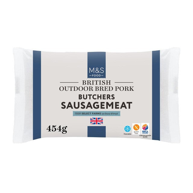 M&S outdoor bred pork sausagemeat 454g, imported from the UK