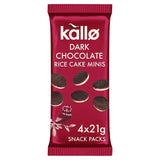 Kallo Belgian Dark Chocolate Mini Rice Cakes Snack Multipack 4 x 21g