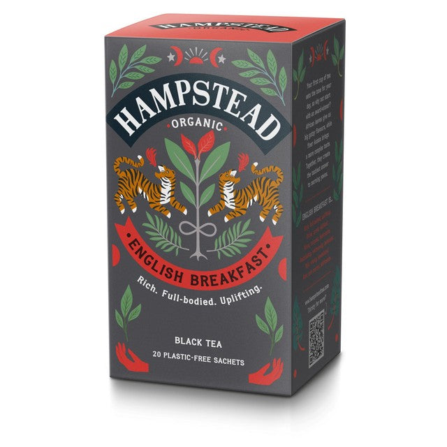 Hampstead Tea Organic English Breakfast tea bags 20s, UK version